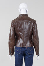 Load image into Gallery viewer, Laundry by Shelli Segal Dark Brown Leather jacket (S)
