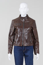 Load image into Gallery viewer, Laundry by Shelli Segal Dark Brown Leather jacket (S)
