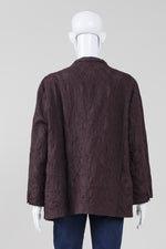 Load image into Gallery viewer, Eileen Fisher Black collarless matelasse fabric jacket (XL)
