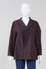 Load image into Gallery viewer, Eileen Fisher Black collarless matelasse fabric jacket (XL)
