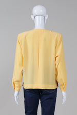 Load image into Gallery viewer, Simon Chang Marigold long sleeve collarless vintage blouse
