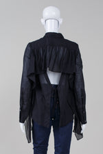 Load image into Gallery viewer, Robert Rodriguez Black button front hi-lo back detailed shirt (6)
