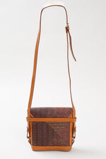Load image into Gallery viewer, Escada brown paisley and mosaic patterned leather crossbody bag
