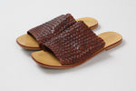 Load image into Gallery viewer, St. Agni brown woven leather open toe slip on sandal (39)
