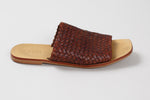 Load image into Gallery viewer, St. Agni brown woven leather open toe slip on sandal (39)
