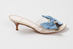 Load image into Gallery viewer, Moschino Cheap and Chic clear plastic mule with blue suede bow (38.5)
