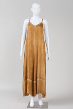 Load image into Gallery viewer, Sanctamuerte light coffee tie dye jumpsuit with spaghetti straps and slight ruffle bottom (S, L) *new with tags $275
