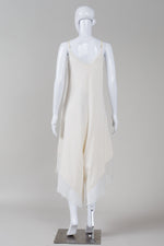 Load image into Gallery viewer, Sanctamuerte crème jumpsuit with spaghetti straps and raw edge (S, M, L) *new with tags $248
