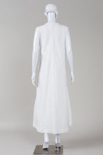 Load image into Gallery viewer, Eileen Fisher white linen sleeveless sheath maxi with raw edge and cotton slip (L)
