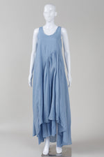 Load image into Gallery viewer, Lotus Eaters light denim blue scoop neck sleeveless hi-lo maxi with lining (XS, S) *new with tags $415
