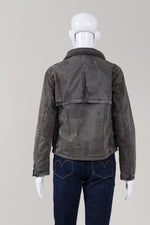 Load image into Gallery viewer, Raw G-star green grey jacket with front pockets and drawstring bottom (XS)
