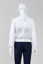 Load image into Gallery viewer, Annette Gortz White lightweight crossover bottom button full sleeve blouse (40, 42)
