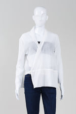 Load image into Gallery viewer, Annette Gortz White lightweight crossover bottom button full sleeve blouse (40, 42)
