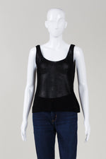 Load image into Gallery viewer, Max Mara Black V-neck mesh top (XL)
