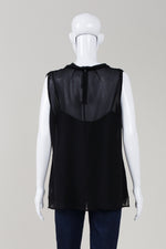 Load image into Gallery viewer, St. John Black V-neck with tie top with camisole (L)
