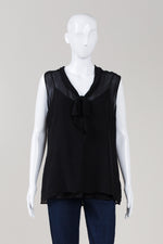 Load image into Gallery viewer, St. John Black V-neck with tie top with camisole (L)
