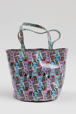 Load image into Gallery viewer, Anna Sui purple and blue doll head print purse
