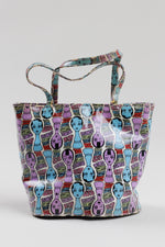 Load image into Gallery viewer, Anna Sui purple and blue doll head print purse
