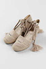Load image into Gallery viewer, Dior tan espadrille wedges (37.5)
