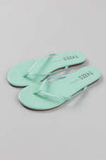 Load image into Gallery viewer, Tkees aqua leather flipflops (new with dustbag) (10)
