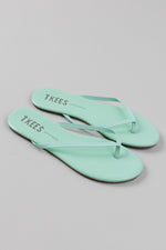 Load image into Gallery viewer, Tkees aqua leather flipflops (new with dustbag) (10)
