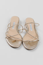 Load image into Gallery viewer, Emme Parsons gold metallic leather strapy sandals (small mark at toe and wear on sole) (36)
