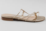 Load image into Gallery viewer, Emme Parsons gold metallic leather strapy sandals (small mark at toe and wear on sole) (36)
