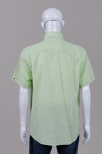 Load image into Gallery viewer, Franco Negretti vintage linen lime green short sleeve button shirt (XXL)
