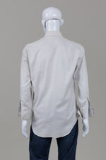 Load image into Gallery viewer, Ermenegildo Zegna off white long sleeve dress shirt with diagonal pattern (15/38)
