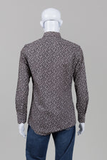 Load image into Gallery viewer, Paul Smith black with white and light brown flower detail slim fit dress shirt (15/38)
