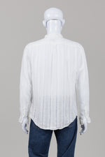 Load image into Gallery viewer, John Varvatos off white collarless long sleeve linen shirt (L)
