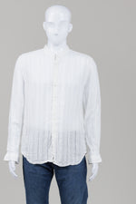 Load image into Gallery viewer, John Varvatos off white collarless long sleeve linen shirt (L)
