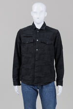 Load image into Gallery viewer, Zadig &amp; Voltaire black camo patterned military jacket-shirt (L)
