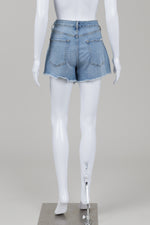 Load image into Gallery viewer, Ella Moss light blue denim cut off vintage high waist shorts (32)
