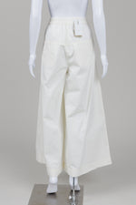 Load image into Gallery viewer, Noen crème extra wide leg high waisted pleated pant with front pockets (40) *new with tags $213
