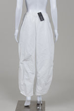 Load image into Gallery viewer, Kozan white balloon parachute pants with ruched details at the ankles (M, L) *new with tags $255
