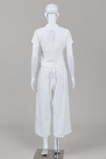 Load image into Gallery viewer, Bryn Walker 2 piece white S/S collar shirt and flood elasticized pant (XXS) *new with tags $340
