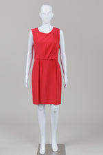 Load image into Gallery viewer, Judith &amp; Charles red silk sleeveless dress with draped front (8)
