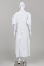 Load image into Gallery viewer, Markiza white short sleeve button front tiered shirt dress
