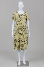 Load image into Gallery viewer, Fenini yellow and black bubble t-shirt dress (XS, S) *new with tags $240
