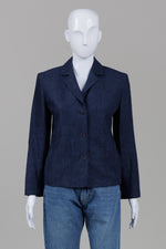 Load image into Gallery viewer, Jones New York dark blue linen blazer (4)
