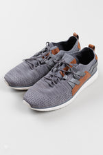 Load image into Gallery viewer, Cole Haan grey knit and tan leather slip on sneakers (13)
