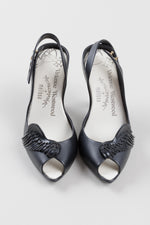 Load image into Gallery viewer, Vivienne Westwood rubber heels with adjustable ankle strap and angel wing detail on toe (6)
