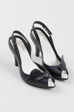 Load image into Gallery viewer, Vivienne Westwood rubber heels with adjustable ankle strap and angel wing detail on toe (6)
