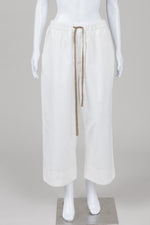 Load image into Gallery viewer, Paolo Tricot Crème wide leg pants with elasticized waist and drawstring (L) *new with tags $199
