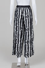 Load image into Gallery viewer, Mara Gibbucci black and white striped paper bag pant with elasticed waist (S) *new with tags $288
