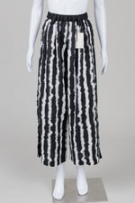 Load image into Gallery viewer, Mara Gibbucci black and white striped paper bag pant with elasticed waist (S) *new with tags $288
