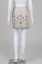 Load image into Gallery viewer, Ralph Lauren taupe mesh embellished and lined mini skirt

