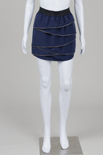 Load image into Gallery viewer, Central Park West blue zipper detail mini skirt (xs)
