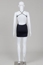 Load image into Gallery viewer, Versace black fitted stretch dress with deep back (M)
